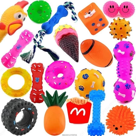 Kit Brinquedos Mordedores Para Pet Cachorro 10Un
